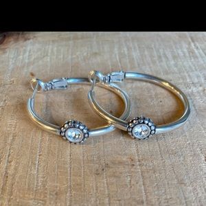Brighton silver hoop earrings.